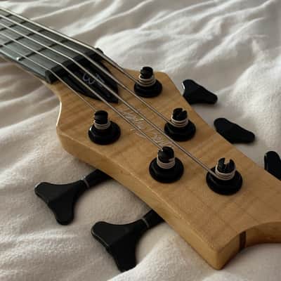 Harley Benton BZ5000 NT 5 String Bass Guitar w/Hard Shell Case Natural Clear image 15