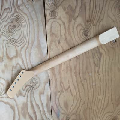 Custom GeoMetric Design 22 fret Banana Shred Maple Guitar Neck Replacement, Floyd Rose Nut Stainless Steel frets diy image 6