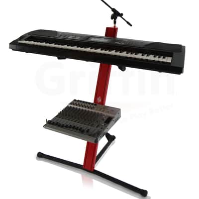 GRIFFIN Two Tier Column Keyboard Stand – Mic Boom 2 Arm Double Mount Studio Gear image 12