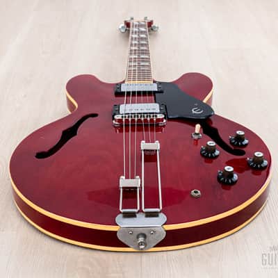 1981 Epiphone Riviera Vintage Semi-Hollow Guitar Cherry w/ Maxon Humbuckers, Japan Matsumoku image 11