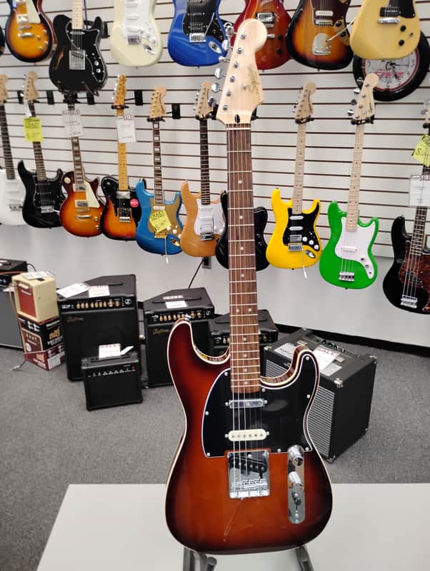 Squier Paranormal Custom Nashville Stratocaster Electric Guitar - Chocolate 2-tone Sunburst image 1