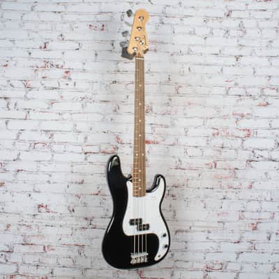 Fender Standard Precision Bass, Laurel Fingerboard, White Pickguard, Black image 3