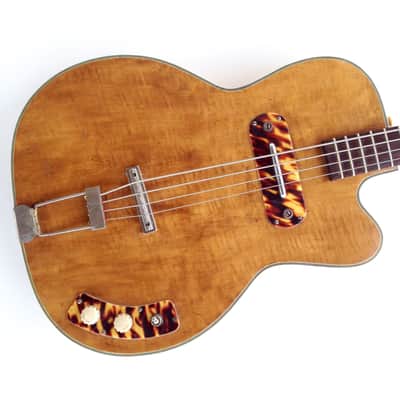 Vintage Original 1950's Kay Howlin' Wolf Thin Twin K162 Natural Blonde Electric Bass Guitar Viol image 2