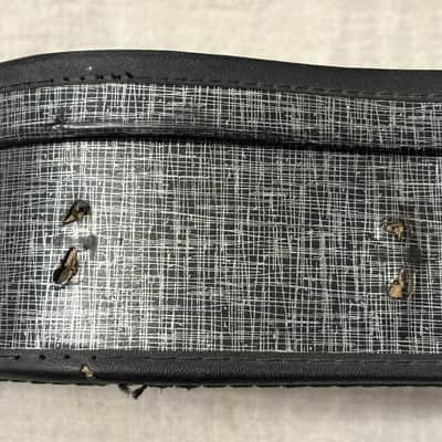 Vintage 1960’s Silver Black Faux Tweed Offset Guitar Case Harmony Silvertone Kay Supro Airline image 5