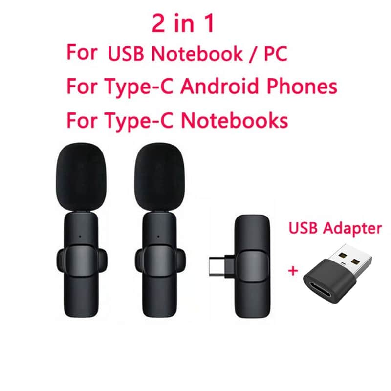Wireless Lavalier Microphone Portable Audio Video Recording Mini Mic for iPhone Android Live Broadcast Gaming Phone Microfonoe image 1