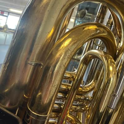Very Clean Used Yamaha YBB-641 Concert BBb Tuba in Yellow Brass,Lacquered, good valves; with Case, Mouthpiece image 11