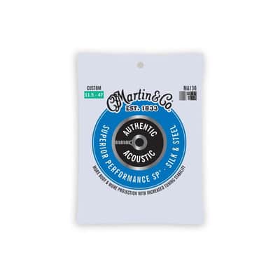 Martin MA130 Authentic SP 80/20 Silk & Steel Acoustic Guitar Strings - Custom Light .0115-.047 image 1