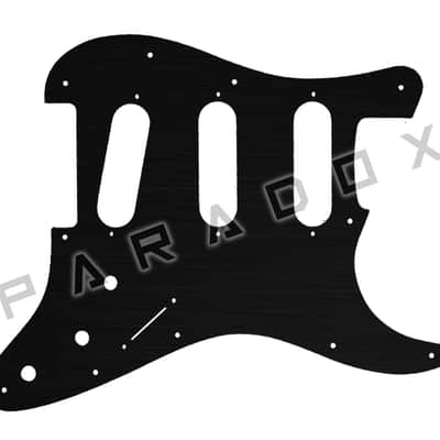 Custom Pickguard For 2000 - Present Made in America Fender Stratocaster Oversized Template with Burns Tri-Sonic Pickups - Simulated Black Anodized Thin .090" image 1