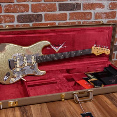 Fender Custom Shop W25 1962 Stratocaster Heavy Relic Gold Sparkle Boos Leather Custom Pickguard 2025 w/OHSC image 2
