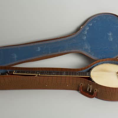 Fairbanks Senator No. 1 5 String Banjo (1905), ser. #23077, brown alligator chipboard case. image 19
