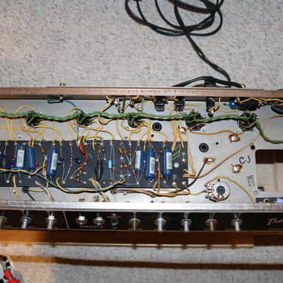 Vintage 1965 Fender Blackface Tremolux Tube Amp Chassis Project image 6