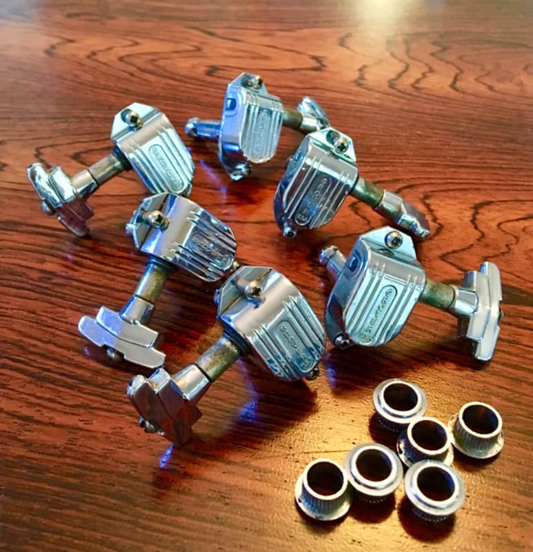 Grover Imperial guitar tuners c 1960s Chrome stairstep gibson gretsch guild original vintage usa image 1