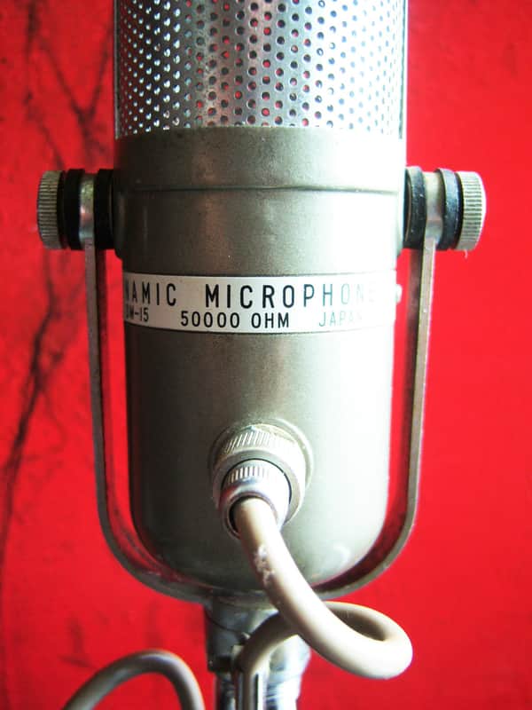 Vintage 1960's Calrad DM15 dynamic pill microphone w cable & stand