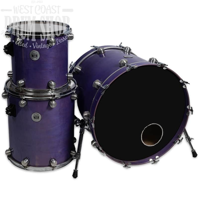 Used Spano Drum Co 3-Piece 12/14/22 Keller Maple Drum Set Transparent Purple with Bags image 1