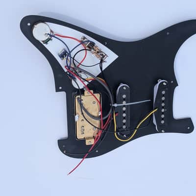 BLACK Hot Texas Blues loaded alnico V SSH Stagger Poles pickguard complete kit wired. image 5