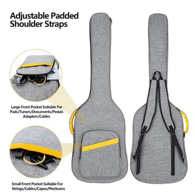 Electric Bass Guitar Gig Bag | Waterproof Padded Backpack Case, 0.4" Thick Protection image 6