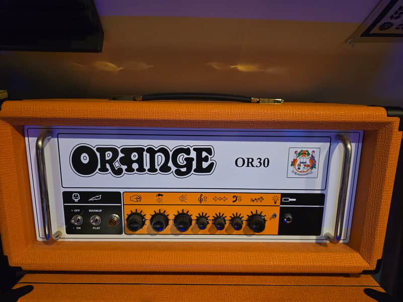 Orange OR30 30-Watt Guitar Amp Head 2023 Orange, includes footswitch and cover image 1