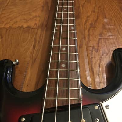 Vintage early 70's Univox Hi-Flier Bass Sunburst with Fitted Hard Case image 6