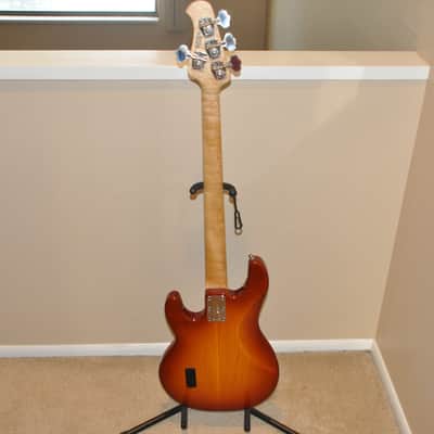 Music Man Stingray Fretless Bass Guitar- Orange Burst image 10