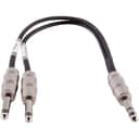 1 Foot 1/4 Inch TRS Male to Dual 1/4 Inch TS Y Splitter Cable - Interface Cord