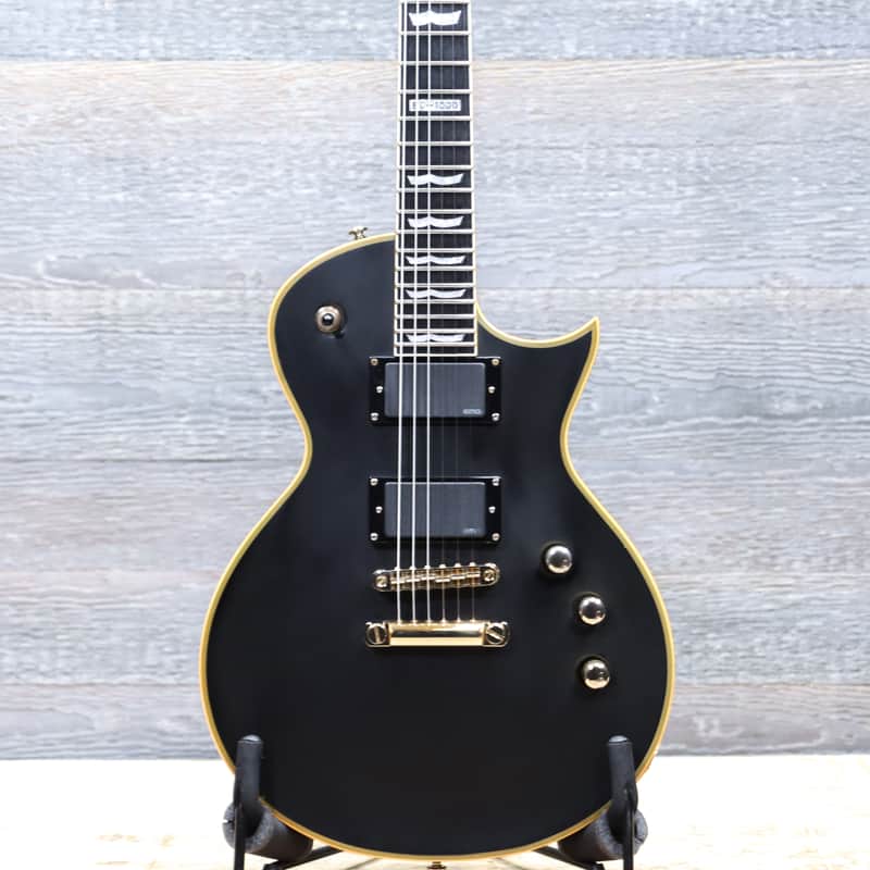 ESP LTD EC-1000 Deluxe Vintage Black w/EMG Pickups Electric Guitar w/Bag #W11040621 image 1
