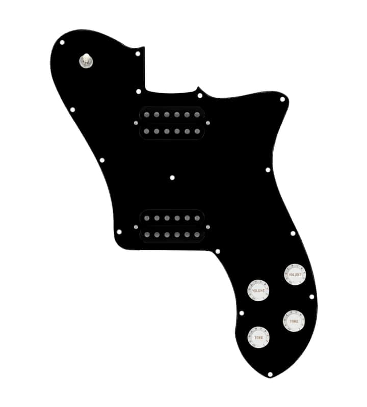 920D Custom 72 Deluxe Tele Loaded Pickguard With Uncovered Smoothie Humbuckers, White Knobs, and Black Pickguard image 1
