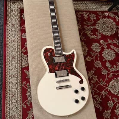D'Angelico Premier Atlantic Single Cutaway HH w/ Stoptail - Antique White image 2