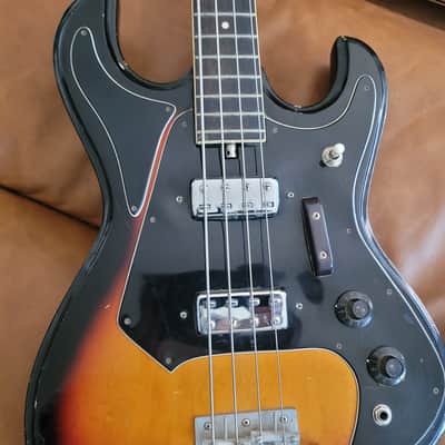 Vintage Horugel Short Scale Bass Guitar MIJ Japan Sunburst 1960s-1970s image 2