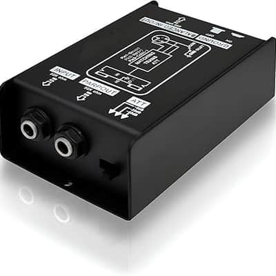 Direct Injection Audio Box - 2.36" x 4.09" Passive DI Unit Hum Eliminator w/ Input Attenuator to Connect Guitar & Bass, 1/4'' Impedance Transformer Connector to Balanced & Unbalanced XLR image 1