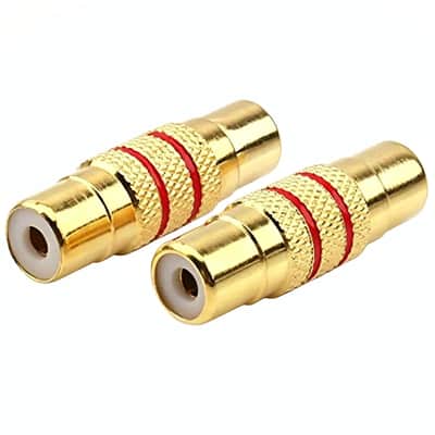 5Pcs RCA Female to Female Coupler Adapter Gold Plated Audio Video Connector image 2
