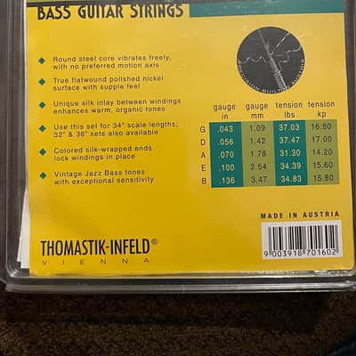Thomastik-Infeld JF345 Jazz Flat Wound Nickel Roundcore Bass Strings - Medium (.43 - .118) 2010s - Standard image 2
