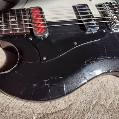 Jon's SG-Cruellacaster Black/White/Gold Sparkle with Gold Foil Pickup image 9
