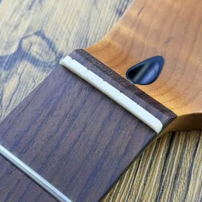 Roasted Tiger Maple Wood Guitar Telecaster Tele Style Neck, Rosewood 22 Frets Fingerboard, Reversed Head image 3