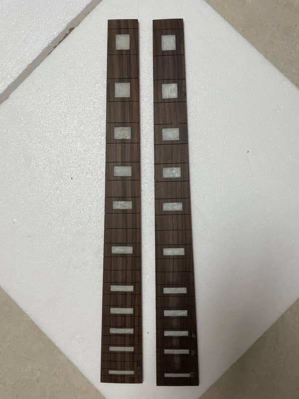 1 Piece Rosewood Guitar Fingerboard Fretboard with White Inlay Block image 1