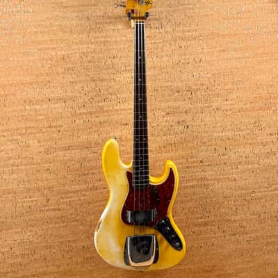 Fender Jazz Bass 1966 - Olympic White with Matching Headstock image 4
