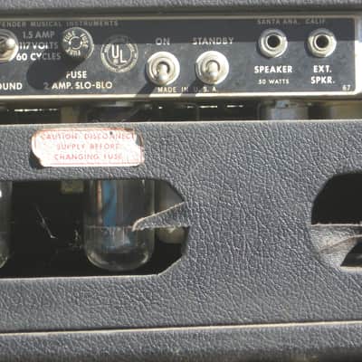 Fender Bassman 50.  Cabinets: VT Bassman 15. VT Bassman 12. 1968 Black Silver image 7
