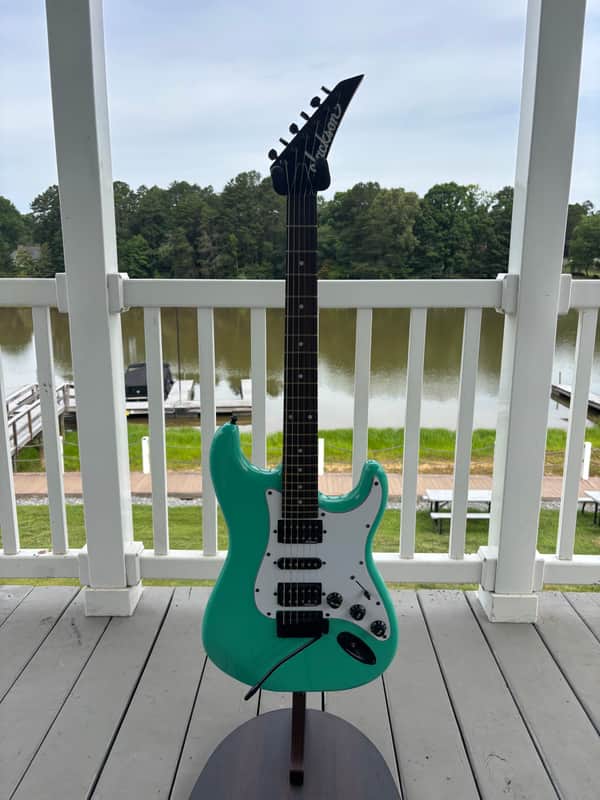 Jackson Stratocaster style Gloss Teal Green image 1