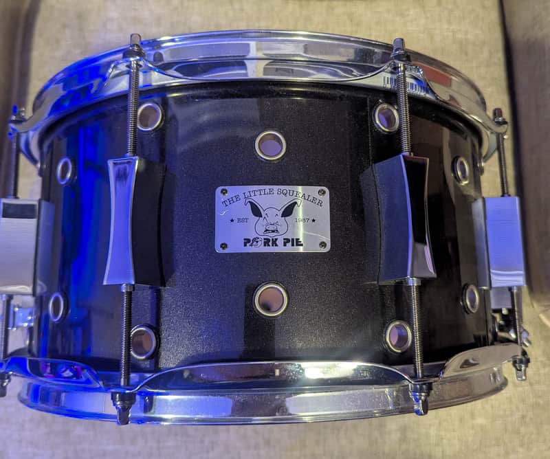 Pork Pie PP7X13LSV-ES Little Squealer 7x13" Vented Maple Snare Drum 2006 - 2021 - Black Satin Stain with Black Hardware image 1