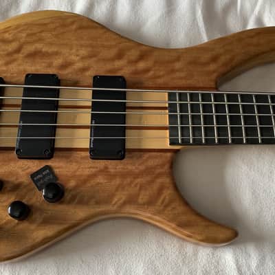 Harley Benton BZ5000 NT 5 String Bass Guitar w/Hard Shell Case Natural Clear image 13