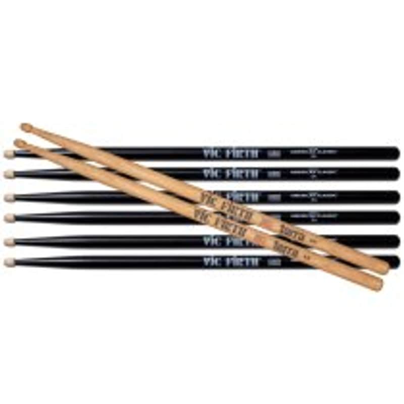 Vic Firth American Classic 5A Drumsticks With Black Finish & Free Pair Of 5AT Terra (4-Pair Value Pack) image 1