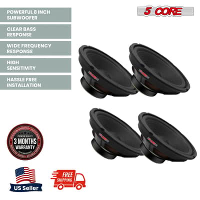 5 Core 8 Inch Car Woofer Audio 4Pcs 1000W 4Ohm Deep Bass Subwoofer Component Loud Speaker System image 2