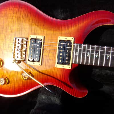 1999 PRS Custom 24 Artist model - Dark Cherry Sunburst highly flamed curly maple image 2