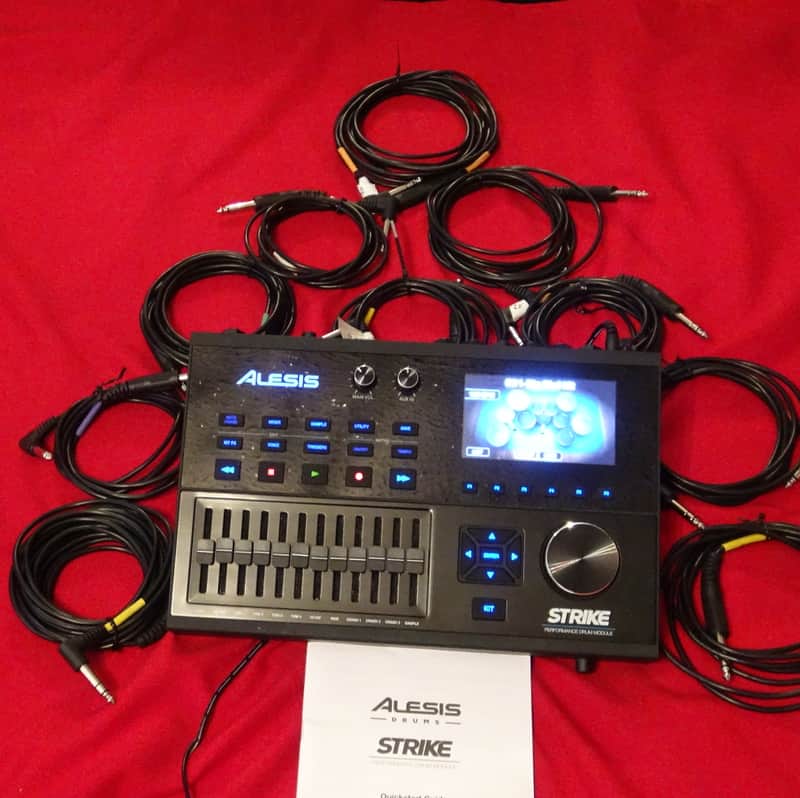 Alesis Strike Pro Module Update ver. 1.5 w/10 cables and mount plate 2017 Black image 1