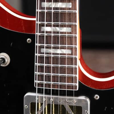 Novo Custom Miris P2 Semi-Hollow Electric Guitar - Faded Sparkling Burgundy with Gig Bag image 13