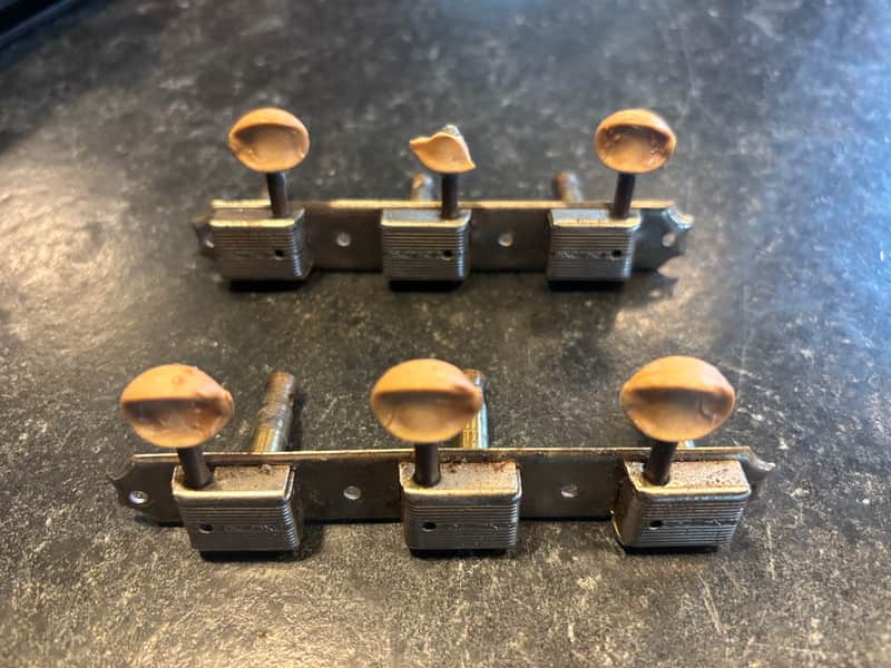 Kluson Single Line Tuning Pegs 1950's - Nickel