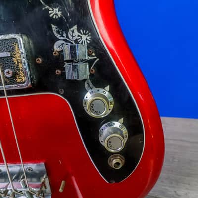 Teisco Spectrum EB-120 1960s Bass - Candy Apple Red image 12