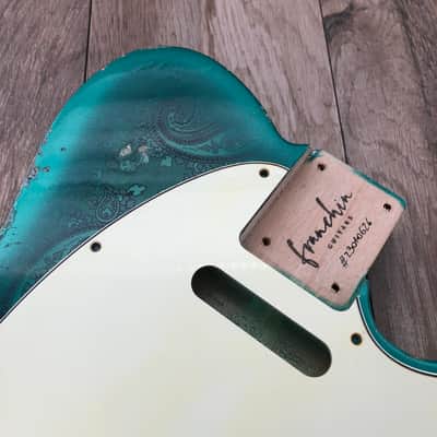 FRANCHIN Mars guitar body Sherwood Green Paisley Relic Aged Nitro Lacquer SS Poplar Telecaster-Tele-T-Style Made in Italy - Stock piece #23010626 image 8