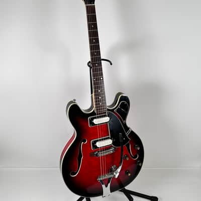 Univox ES-335 Style Red Sunburst 60s-70s w/ Hard Case image 4