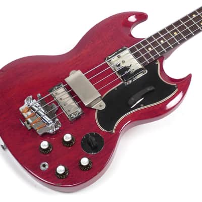 1961 Gibson EB-3 - Cherry Finish - First Year Example - Original Black Pebble Case image 7