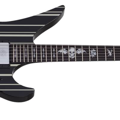 Schecter Synyster Custom - Gloss Black with Silver Pinstripes (1740) image 8